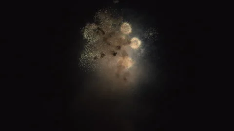 Firework explosions in night sky celebrating holiday 4k Stockbeeldmateriaal 342777667