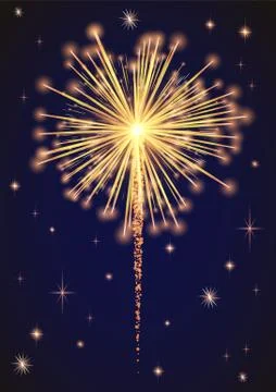 Firework Explosive Burst Flare Decorative Glowing Stock Illustration