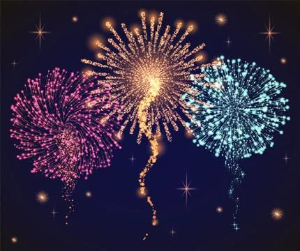 Firework Explosive Burst Flare Decorative Glowing Illustrazione stock