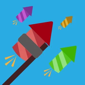 Firework Explosive Flying Vector Graphic Illustration Stock Illustration