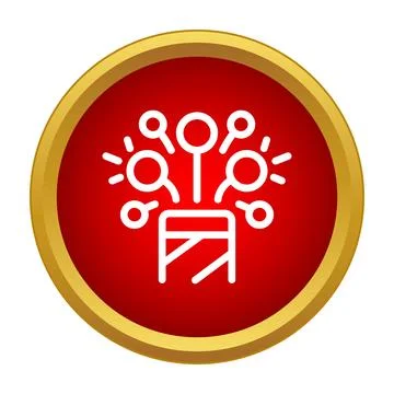Firework festival celebration icon exploding on red background Stock Illustration