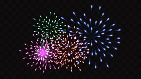 Firework festive color on a transparent background Stock Illustration