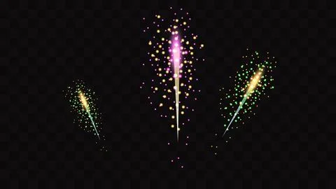 Firework festive color on a transparent background Stock Illustration