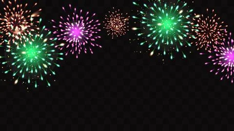 Firework festive color on a transparent background Stock Illustration