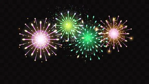 Firework festive color on a transparent background Illustrazione stock