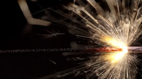 Firework fire burning in macro shot Stock Footage 36438176