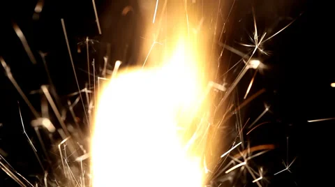 Firework fire isolated on black background Stock Footage 36437680