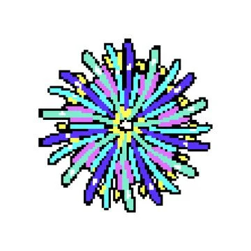 Firework firework pixel art vector illustration Stock Illustration