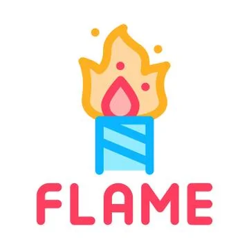 Firework flame icon vector outline illustration Stock Illustration