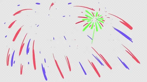 Firework flashes with launching bursts on a black screen. Stock animation of Stock-Footage 334657484