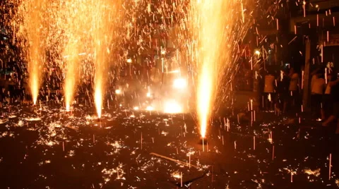 Firework on floor Video stock 60182557
