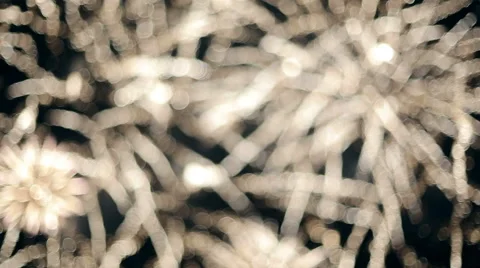 Firework focus to defocus bokeh background Stock Footage 49340732