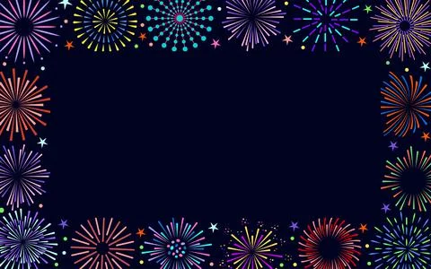 Firework frame border carnival sun rays salute Stock Illustration