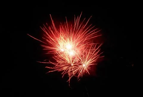 Firework in full explosion 2 Stock Photos