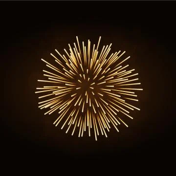 Firework gold isolated Illustrazione stock