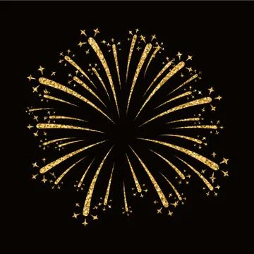 Firework gold isolated Stock Illustration