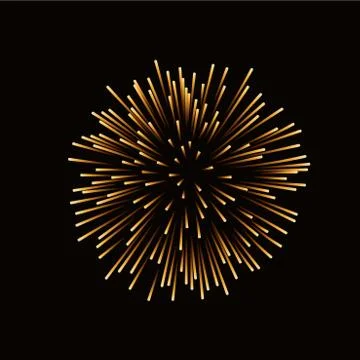Firework gold isolated Stock Illustration