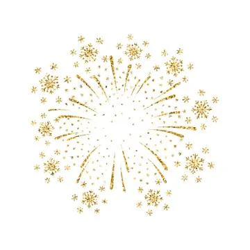 Firework gold isolated Stock Illustration
