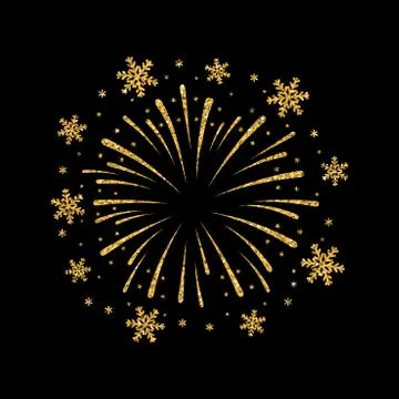 Firework gold isolated Stock Illustration