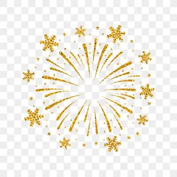 Firework gold isolated Illustrazione stock