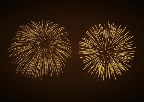 Firework gold isolated set Stock Illustration