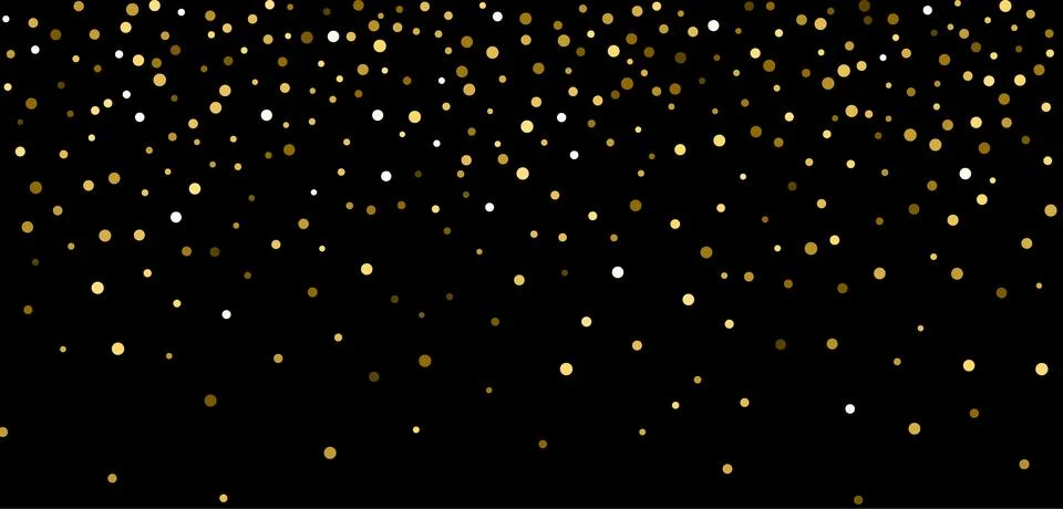 Firework golden confetti pattern background gradient. Vector gold glitter Stock Illustration
