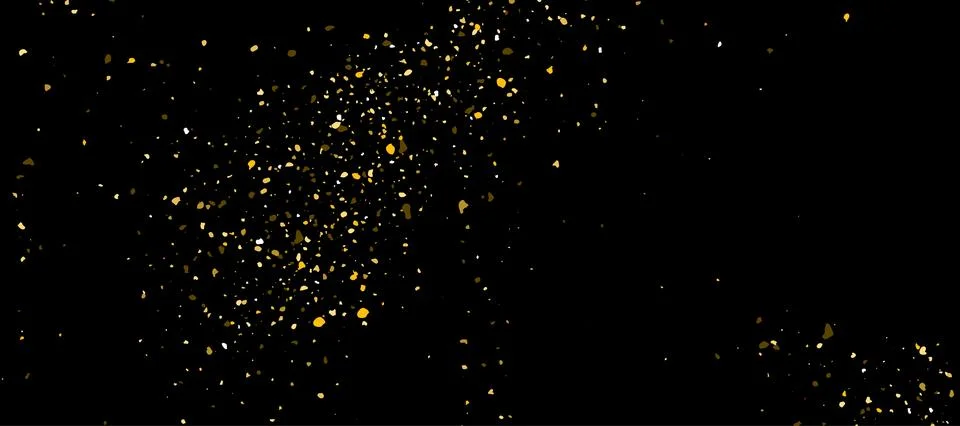 Firework golden confetti pattern background gradient. Vector gold glitter Stock Illustration