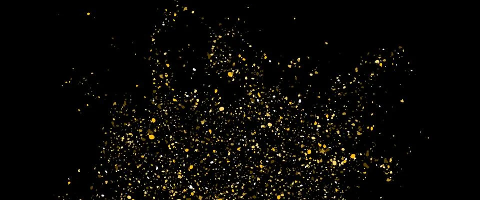 Firework golden confetti pattern background gradient. Vector gold glitter Illustrazione stock