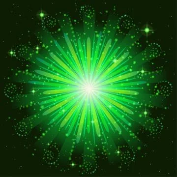 Firework green Stock Illustration