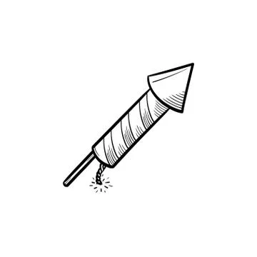 Firework hand drawn sketch icon. 스톡 일러스트