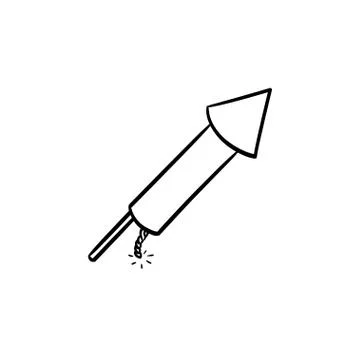 Firework hand drawn sketch icon. Illustrazione stock