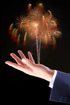 Firework on hand Foto stock