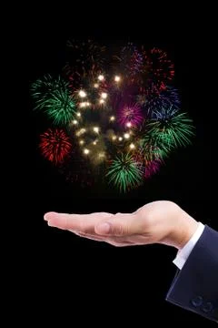 Firework on hand Foto stock