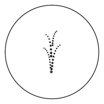 Firework icon black color in circle Stock Illustration