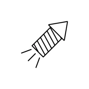 Firework icon element of christmas icon for mobile concept and web apps. Thin Stock Illustration