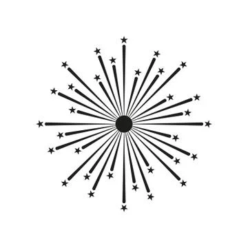 Firework icon. Holiday symbol. Flat Stock Illustration