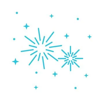 Firework icon. Isolated on white background. From blue icon set. Stock Illustration
