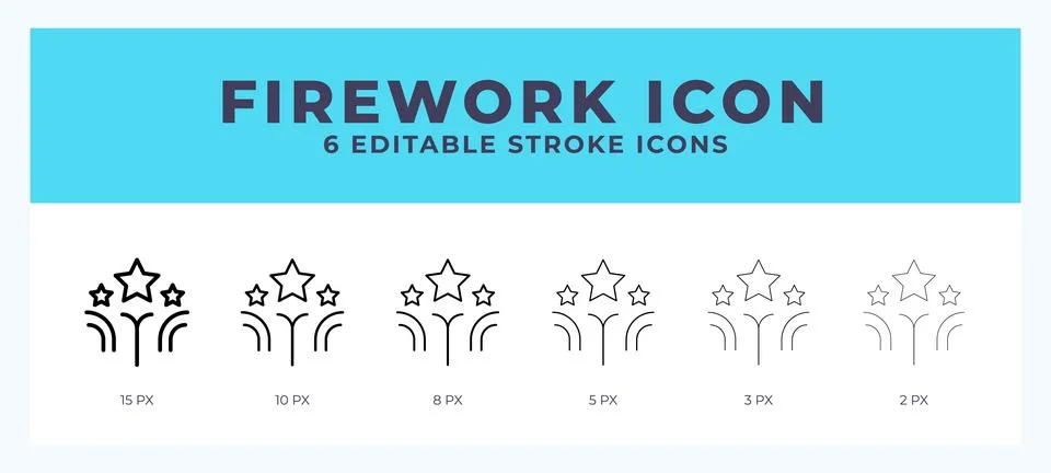 Firework icon vector illustration. With editable stroke for web. App and more Stock Illustration