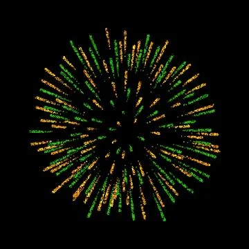 Firework isolated. Beautiful salute on black background. Bright firework deco Stock Illustration