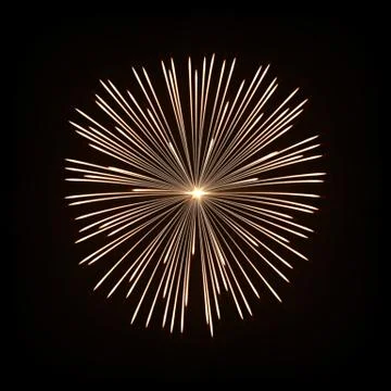 Firework isolated on dark background. Vector design element. Stock Illustration