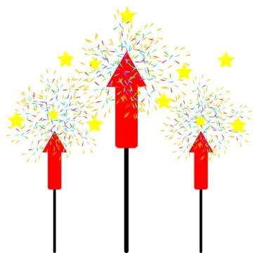 Firework isolated  on white background Stock Illustration