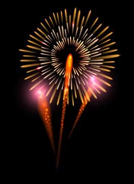 Firework light effect. Realistic party celebration show Stock Illustration