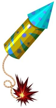 Firework with light at the end of string Stock Illustration