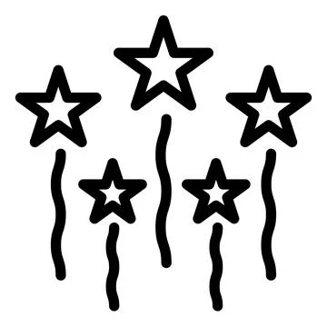 Firework line icon vector illustration isolated on white background Illustrazione stock