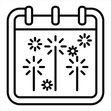 Firework line icon vector illustration isolated on white background Stock Illustration