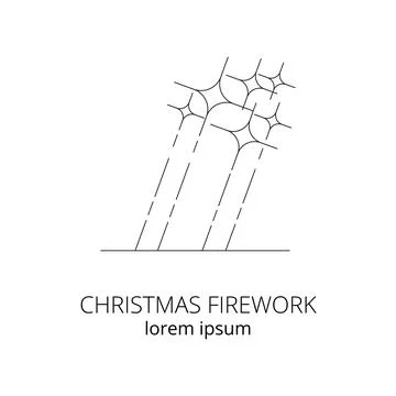 Firework linear icon isolated on white background. Stock Illustration