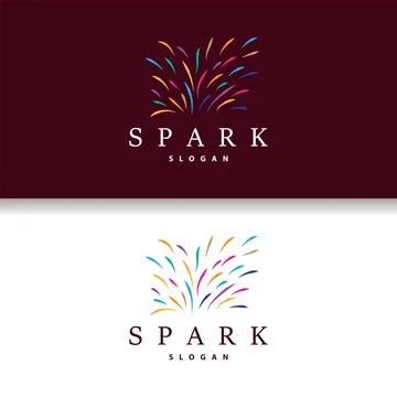 Firework Logo, Modern Abstract Design Simple Colorful Spark, Vector Templat.. イラスト素材