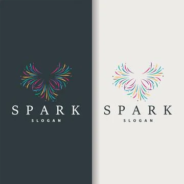 Firework Logo, Modern Abstract Design Simple Colorful Spark, Vector Templat.. イラスト素材