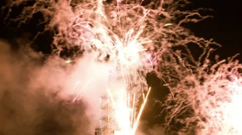 Firework Melbourne 2013, time lapse Stock Footage 18011475