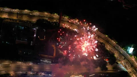 Firework at Middle of the night Video stock 144886473